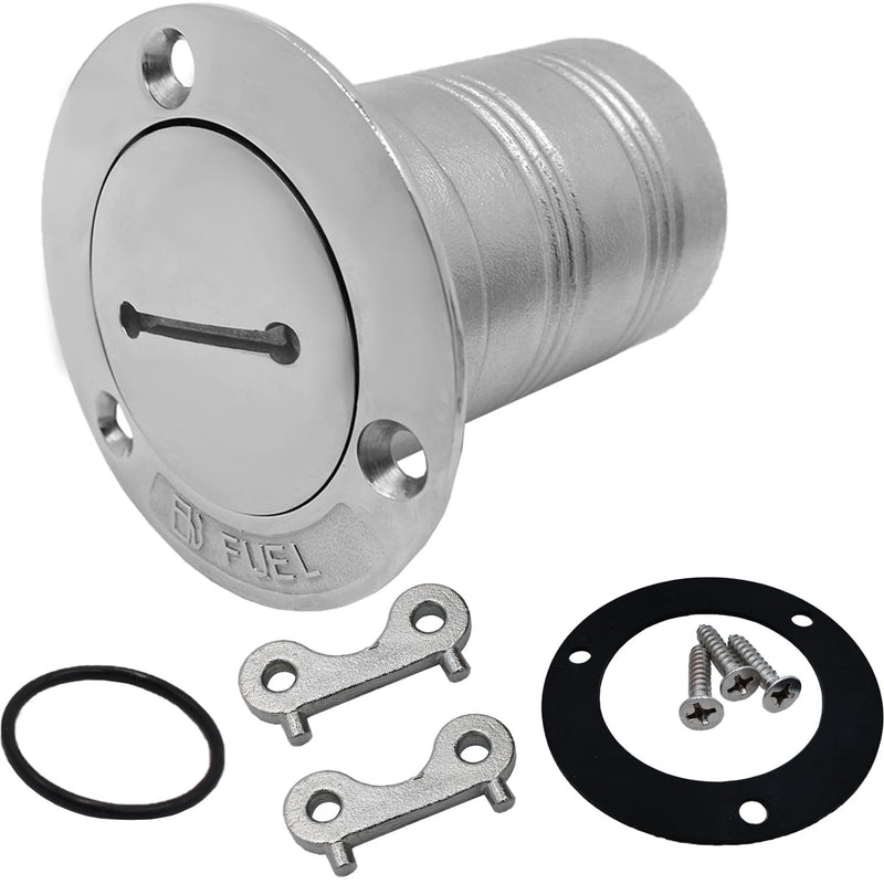 SHENGHUISS Boat Deck Fuel/Gas/Water/Waste Fill/Filler Tank Key Marine 316 Stainless Steel Deck Filler Marine Hardware for Yacht Caravan A-1-1/2 inch Fuel Straight