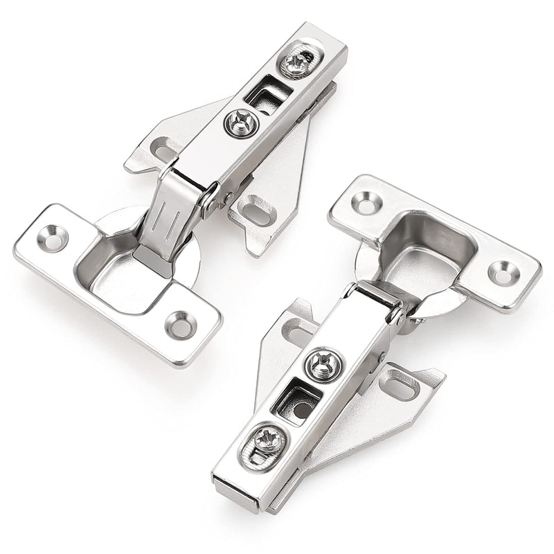 Probrico Soft Opening Kitchen Cabinet Hinges 2 Pairs (4 Pieces), Brushed Satin Nickel Face Frame Mounting Concealed Hinges for Kitchen Cupboard Hardware, with Mounting Screws