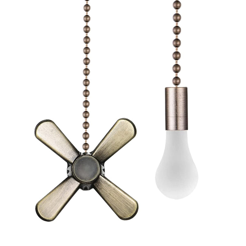 SmoTecQ Ceiling Fan Pull Chain Extender with Decorative Frosted Glass Bulb and Fan Cord, Fit All Standard 3mm Diameter Ceiling Fans and Light Fixtures Factory Pull (Bronze) Bronze