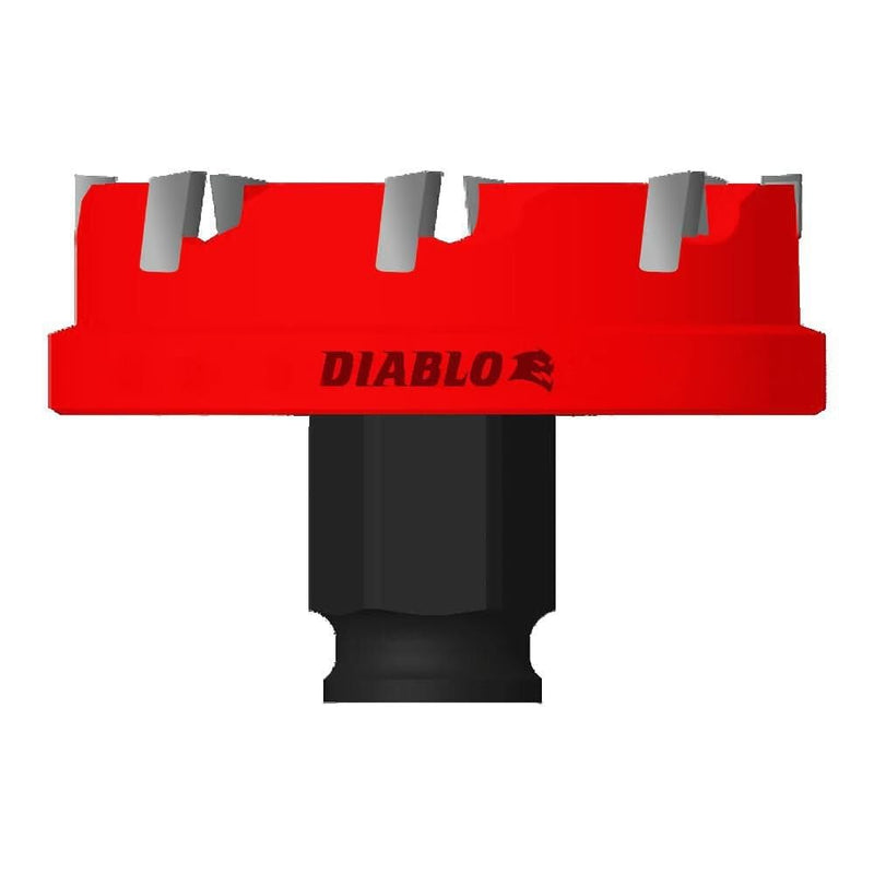 Diablo Steel Demon Carbide Teeth Hole Cutter - 2-1/2" Diameter | 50X Longer Life, Depth Stop Collar, Tool-Free Plug Ejection for Metal Drilling - DHS2500CF
