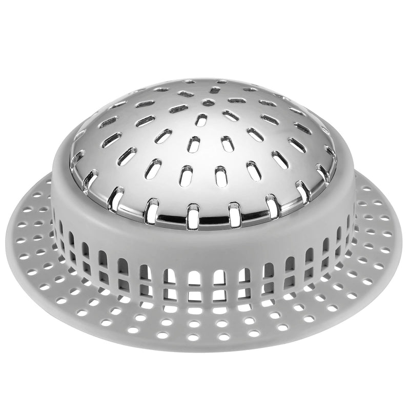 Drain Hair Catcher, Upgraded Drain Catcher with Silicone Designed for Regular Drains, Catch Hair Easily Without Slowing Drainage, Prevent Clogging Plug Hole Hair Catcher (Large) Large