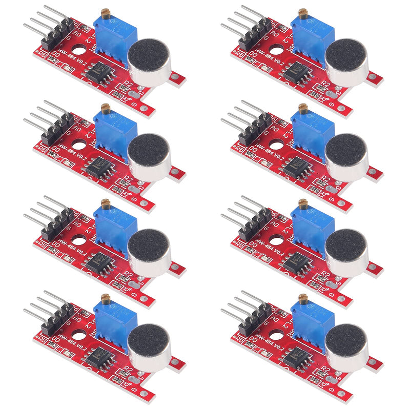 8pcs Microphone Sound Sensor KY-037 High Sensitivity Sound Voice Detection Module with Digital and Analog Output Sensors DIY Kit