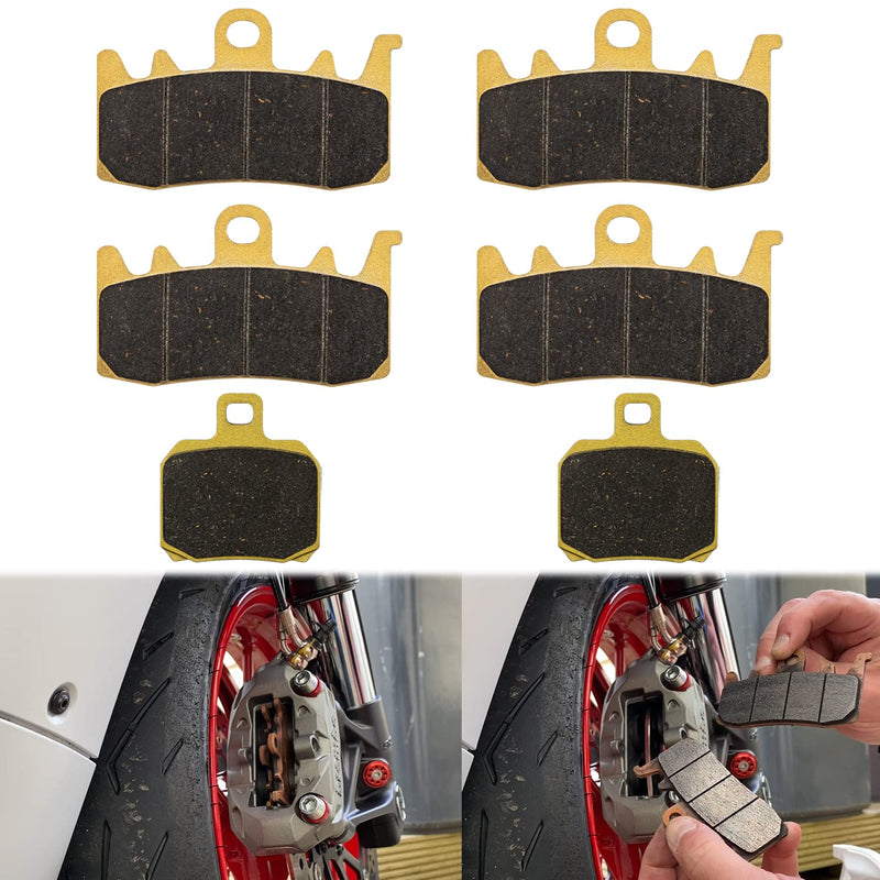 Sunluway Brake Pads for Ducati Panigale V2 / V2 Bomber 2019-2021/ Ducati Hypermotard 821 / SP 821 2013-2016 / Ducati Panigale 899 2014-2015 Front and Rear Replacement Ceramic Disc Brake Pads (3 Sets）