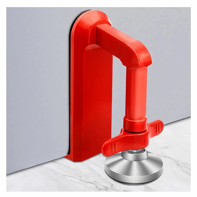Door Stoppers Security - Portable Door Lock for Travel Anti Theft Door Blocker, Hotel Room Apartment Safety - No Drill Garage Door Brace Devices for Women, Children - Sleep with Peace of Mind Red