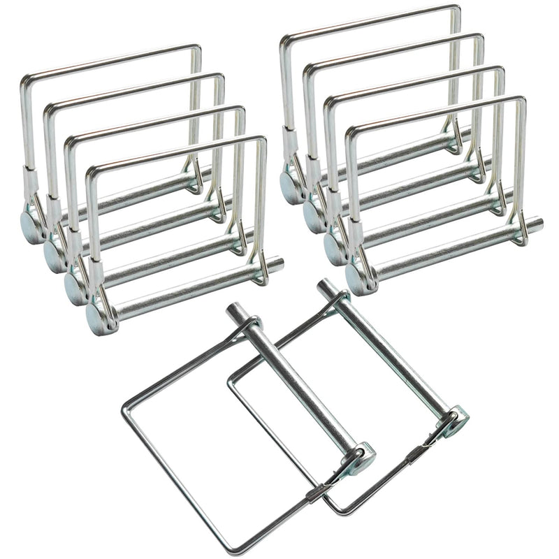 10 Pcs Square Shaft Locking Pin Safety Coupler Pin 1/4 Inch Diameter for Farm Trailers Wagons Lawn Hitches and Garden (Silver) by XBDZR 10Pcs-silver-square