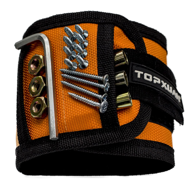 Magnetic Wristband for Tools Holder Wrist Magnets 15 Magnets for Carpenter DIY Handyman Compatible with Screws Nails Drilling Bits Woodworking Tools for Men Gifts for Men