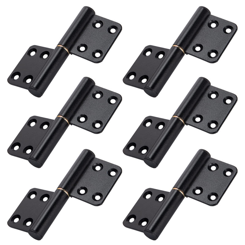 6 Pcs 4 Inch Lift Off Hinges Flag Hinges Black Door Hinge Removable Hinges 3 left + 3 right