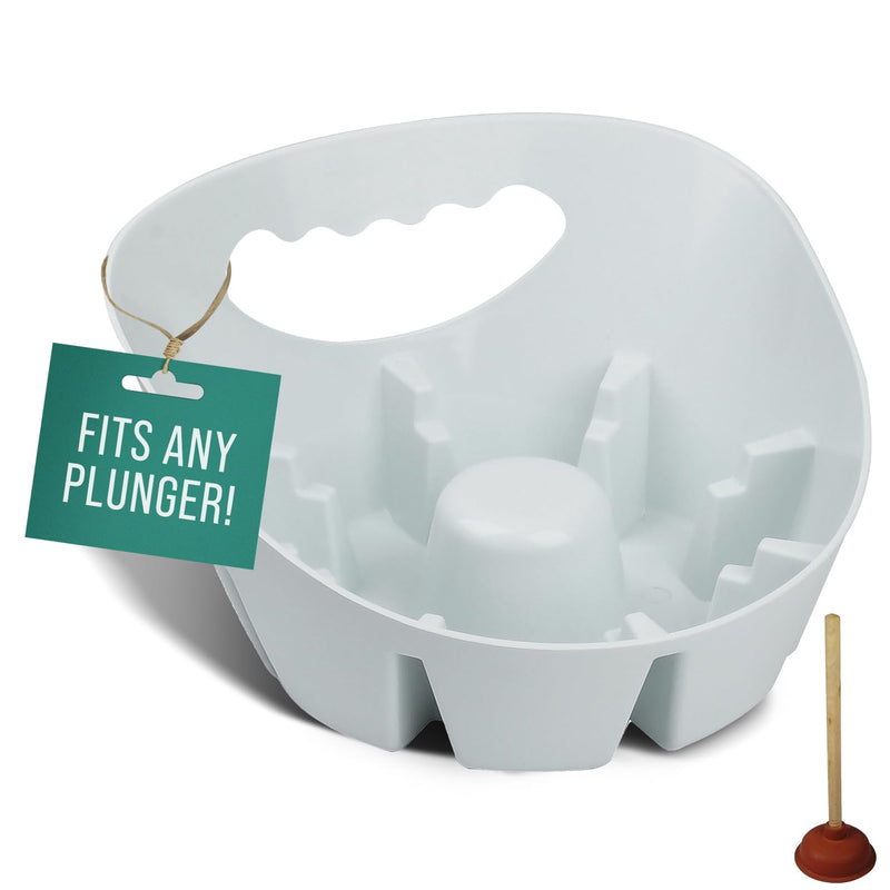 Maplefield Plunger Tray - Universal Toilet Plunger Tray Made for Toilet and Sink Plungers - Easy to Clean - White Toilet Plunger Holder Drip Tray - Pack of 1 Plunger Drip Tray