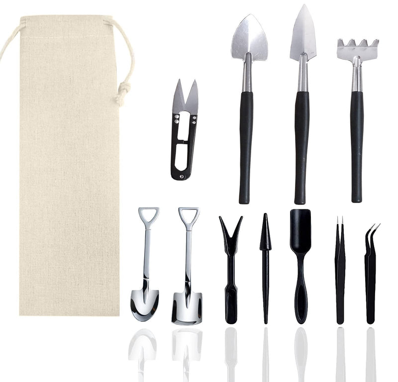 12 Pcs Succulent Tools Set Mini Transplanting Garden Tools Kit for Indoor Gardening Flower Pot Cactus Care 12 PCS Tools
