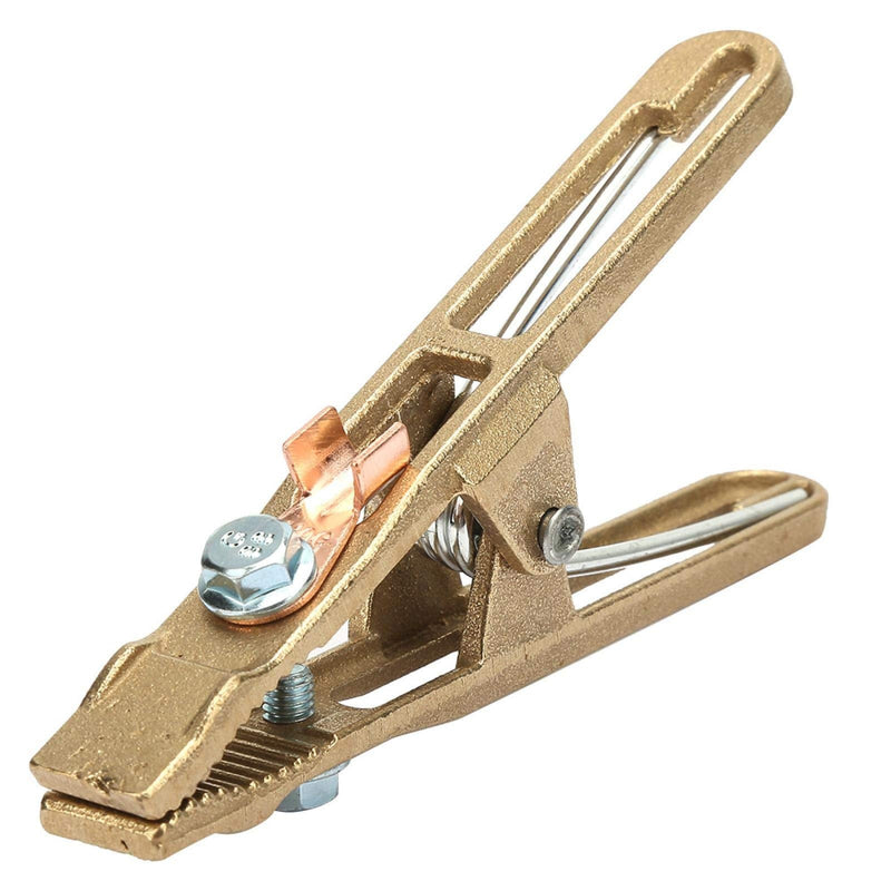 Welding Ground Clamp, 260A Brass Earth Clamp A Shape Electroplated Welder Earth Grounding Cable Copper Grip Clip Processing Electrode Holder Professional Tools for Manual Welding Machine