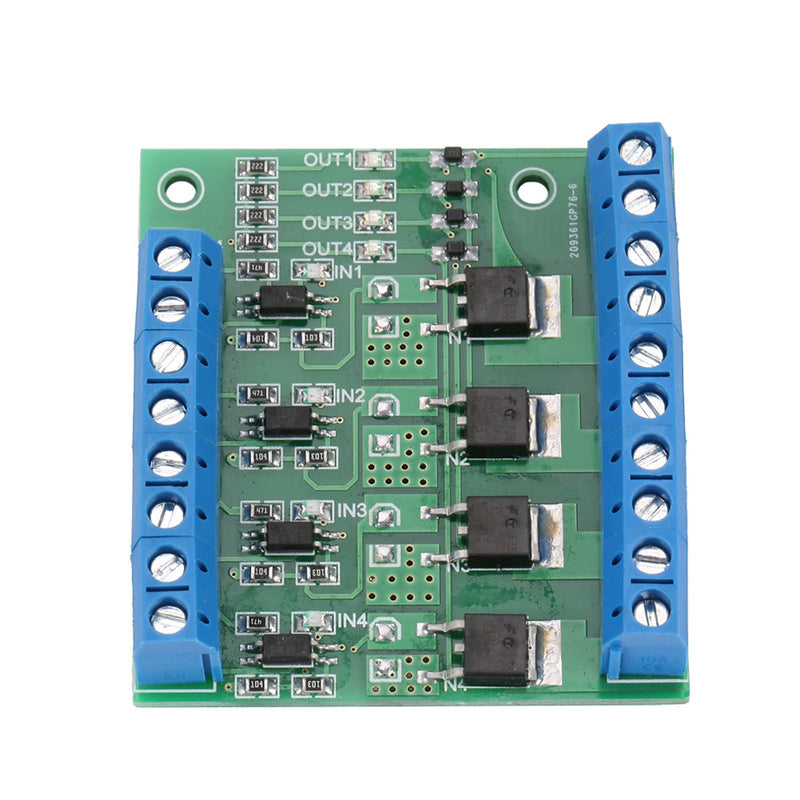 PWM MOS FET Module, PWM 4-Channel MOS FET Module PLC Amplifier Circuit Board Driver Module, Motor Driver Board 3-20V to 3.7-27VDC 10A