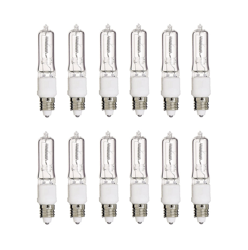 Satco S3109/12 250-Watt T4.5 Halogen Light Bulb, E11 Base, 12-Pack