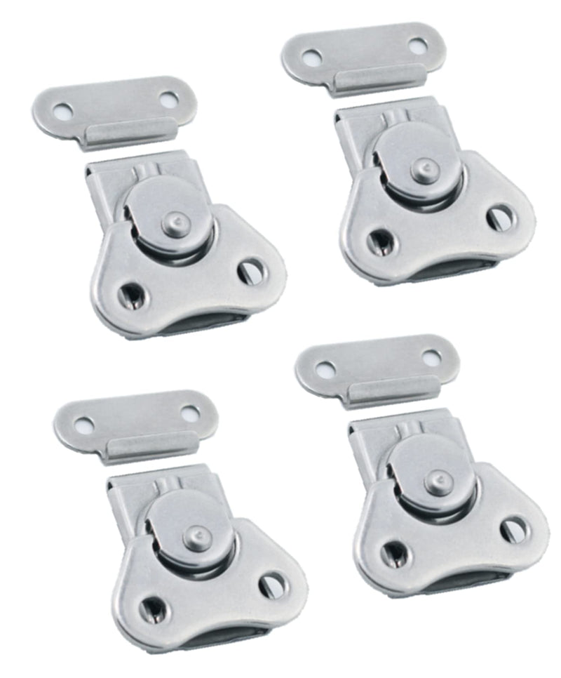 wan 304 Stainless Steel Spring Loaded Small Butterfly Twist Latch, Stainless Steel Twist Latch,Butterfly Lock with Retainer,for Suitcases,Wooden Box,Instruments, Equipment Boxes(4Pcs) 4