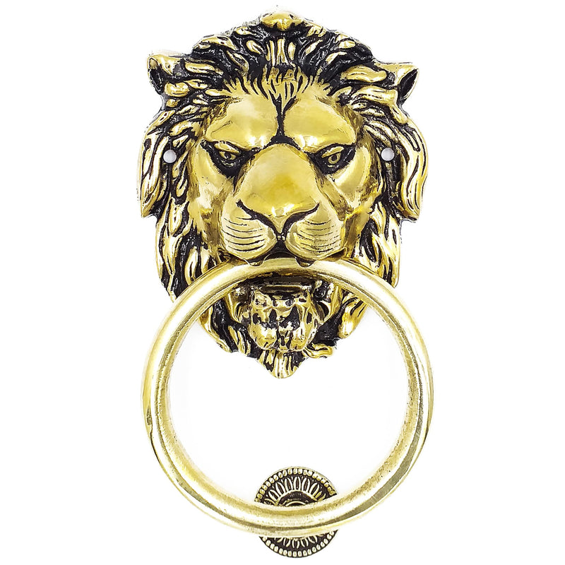 Lions Head Door Knocker,7.1 inches,Solid Brass,Regency Period(Antique Brass) Antique Brass