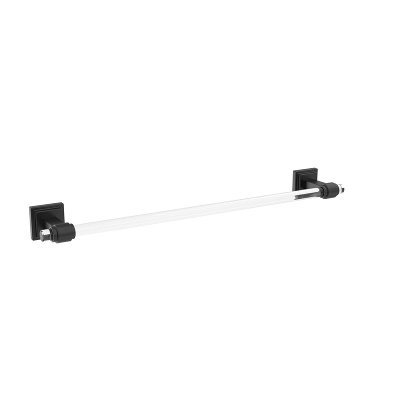 Amerock BH36063CMB | Clear/Matte Black Towel Bar | 18 in (457 mm) Towel Rack | Glacio | Bathroom Towel Holder | Bathroom Hardware | Bath Accessories