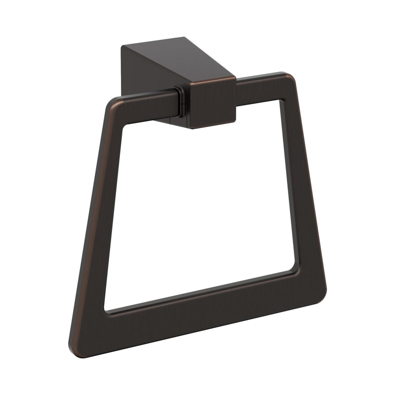 Amerock BH36002ORB | Oil Rubbed Bronze Towel Ring | 6-13/16 inch (173 mm) Width Towel Holder | Blackrock | Hand Towel Holder for Bathroom Wall | Small Kitchen | Bath Accessories