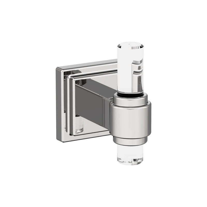 Amerock BH36060C26 | Clear/Chrome Single Robe Hook | 2-15/16 inch (75 mm) Length Towel Holder | Glacio | Towel Hook for Bathroom | Bathroom Hardware | Bath Accessories