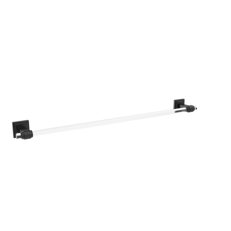 Amerock BH36064CMB | Clear/Matte Black Towel Bar | 24 inch (610 mm) Center-to-Center Towel Rack | Glacio | Bathroom Towel Holder | Bathroom Hardware | Bath Accessories