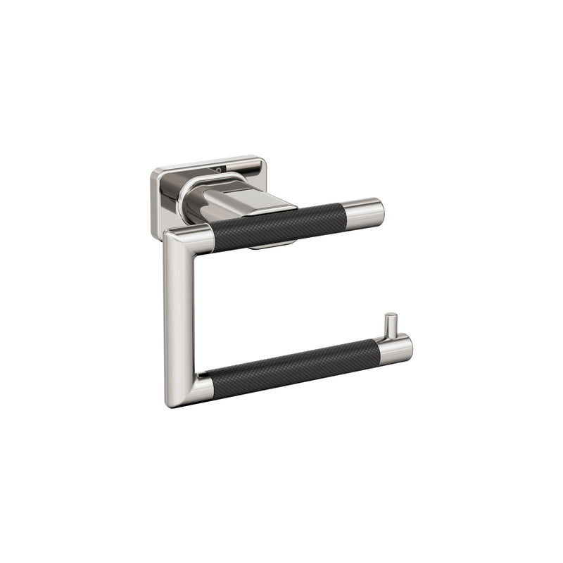 Amerock BH26617PNBBR | Polished Nickel/Black Bronze Single Post Toilet Paper Holder | 5-7/8 in. (149 mm) Toilet Tissue Holder | Esquire | Bath Tissue Holder | Bathroom Hardware | Bath Accessories