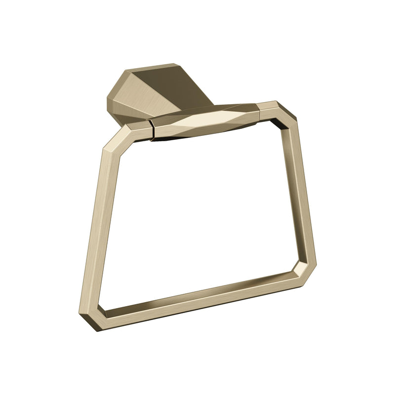Amerock BH36042BBZ | Golden Champagne Towel Ring | 5-1/2 inch (140 mm) Width Towel Holder | St. Vincent | Hand Towel Holder for Bathroom Wall | Small Kitchen | Bath Accessories
