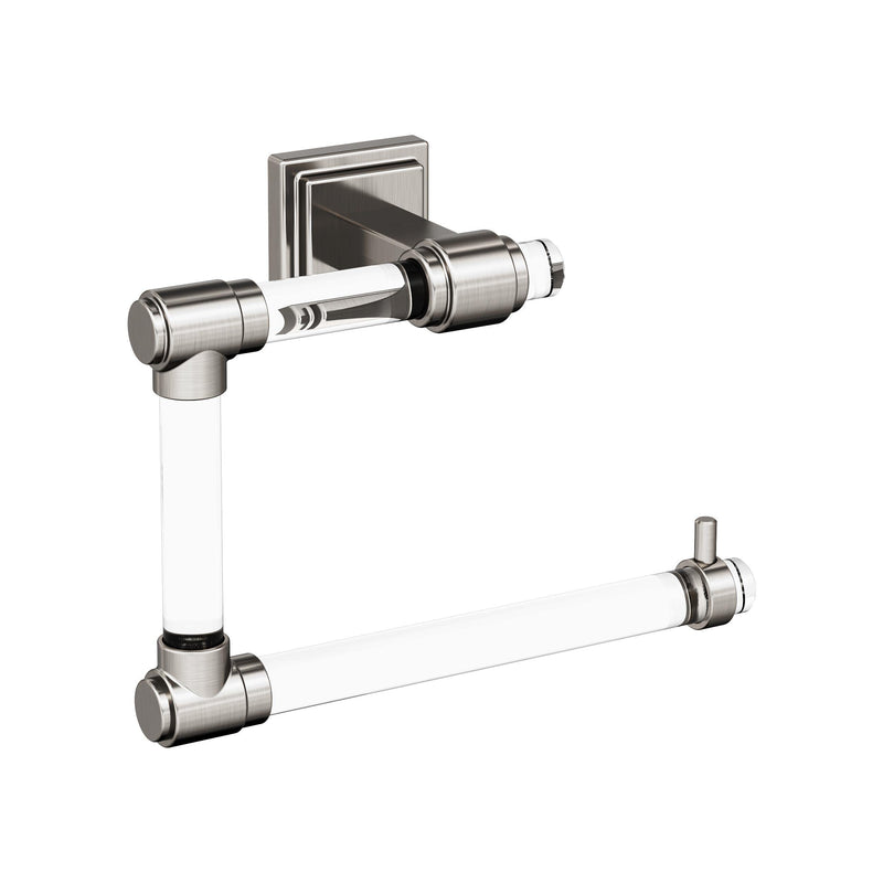 Amerock BH36062CG10 | Clear/Brushed Nickel Towel Ring | 5-7/16 inch (138 mm) Width Towel Holder | Glacio | Hand Towel Holder for Bathroom Wall | Small Kitchen | Bath Accessories