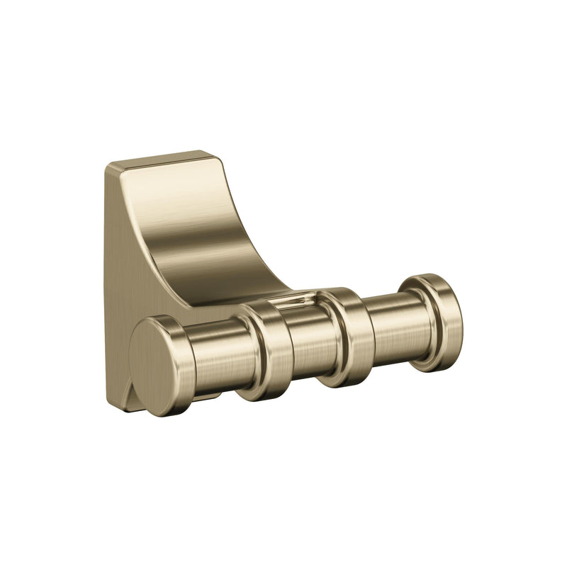 Amerock BH36050BBZ | Golden Champagne Double Robe Hook | 2-15/16 inch (75 mm) Length Towel Holder | Davenport | Towel Hook for Bathroom | Bathroom Hardware | Bath Accessories
