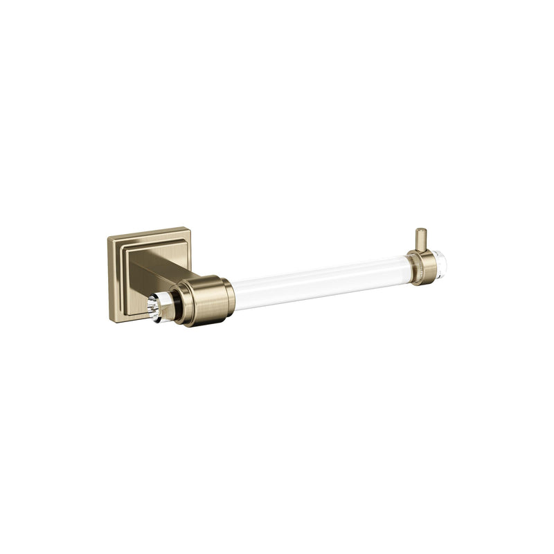 Amerock BH36061CBBZ | Clear/Golden Champagne Single Post Toilet Paper Holder | 7-1/16 inch (179 mm) Length Toilet Tissue Holder | Glacio | Bath Tissue Holder | Bathroom Hardware | Bath Accessories