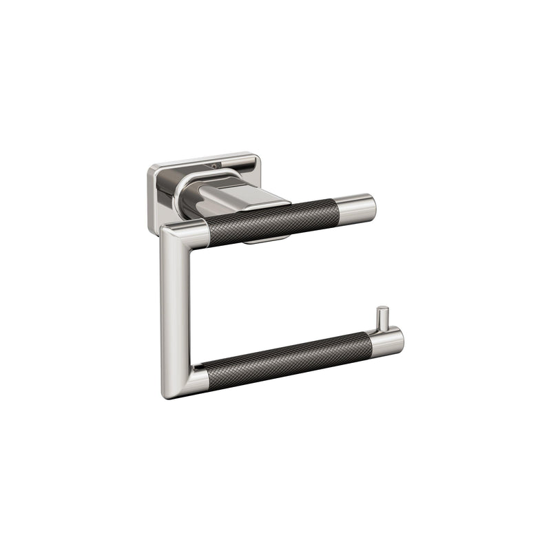 Amerock BH26617PNGM | Polished Nickel/Gunmetal Single Post Toilet Paper Holder | 5-7/8 inch (149 mm) Length Toilet Tissue Holder | Esquire | Bath Tissue Holder | Bathroom Hardware | Bath Accessories