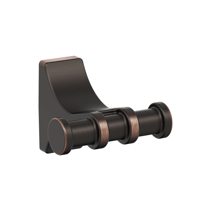 Amerock BH36050ORB | Oil Rubbed Bronze Double Robe Hook | 2-15/16 inch (75 mm) Length Towel Holder | Davenport | Towel Hook for Bathroom | Bathroom Hardware | Bath Accessories