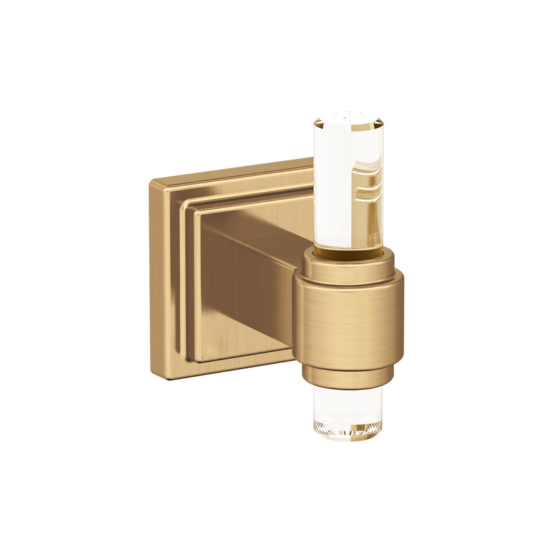 Amerock BH36060CCZ | Clear/Champagne Bronze Single Robe Hook | 2-15/16 inch (75 mm) Length Towel Holder | Glacio | Towel Hook for Bathroom | Bathroom Hardware | Bath Accessories