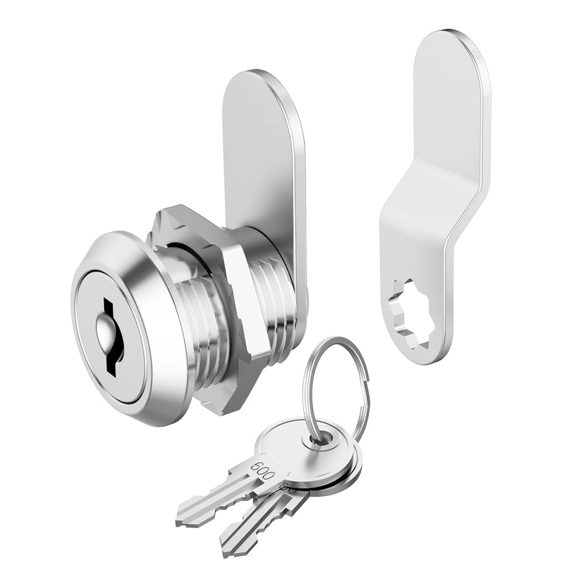 1 Pcs Cabinet Lock with Keys, 5/8" Cam Lock Keyed Alike, Secure Drawer Mailbox File Cabinet, RV Storage Locks Tool Box Locks Replacement, Zinc Alloy 1 Pack 5/8 Inch