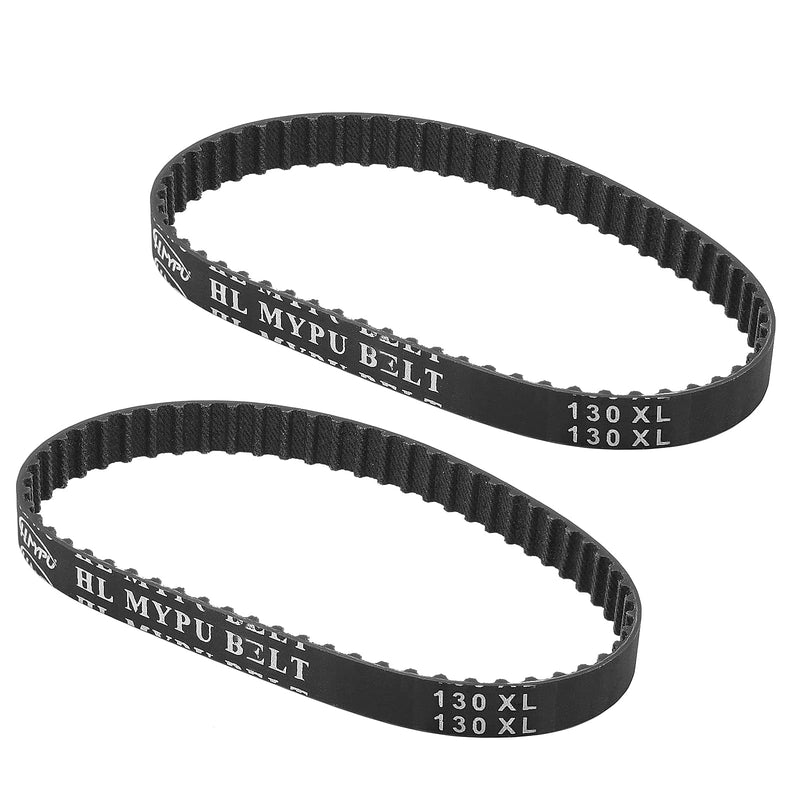 2Pcs 130XL 037 Timing Belt 65 Teeth Black Cogged Rubber Geared Belt 10mm Cog Drive Belt (130XL037)
