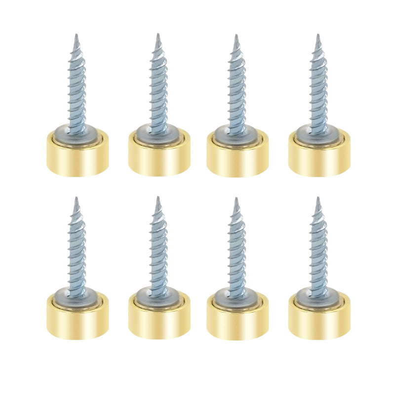Mirror Screws Decorative Cover Cap Nails for Sign Advertising Fasteners, Polished Brass Gold, 12mm 8pcs