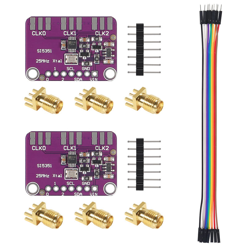 2Pcs Si5351 I2C IIC High Frequency Signal Generator DC 3V-5V CJMCU-5351 Si5351A Clock Generator Breakout Board 8KHz to 160MHz Square Wave Frequency Generator with Dupont Cable