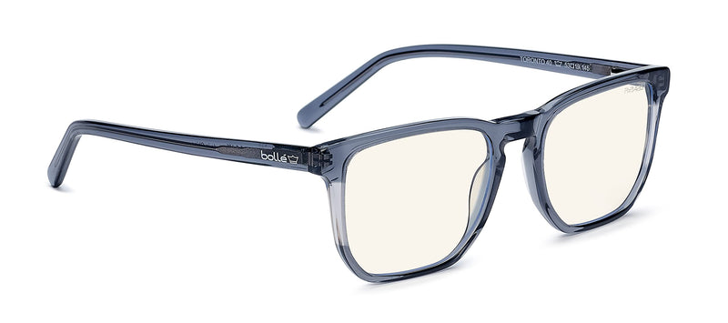 Bolle Safety - TORONTO, Blue Light Blocking Safety Glasses, Acetate Translucent grey, PC lenses Plano,One Size