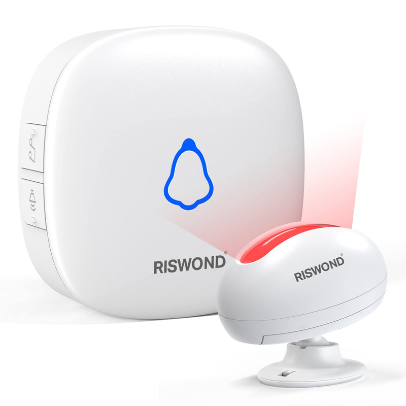 Wireless Motion Sensor Door Chime: Business Entry Doorbell Indoor Motion Detector Buzzer (500Ft Range, 32 Tunes, 5 Level Volume) Store Entrance Alert Bell Bed Alarm for Elderly Dementia Patients 1 Receiver +1 Sensors