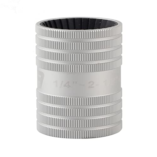 Tube Reamer and Deburring Tool for Stainless Steel Pipes, 5/16" (8mm) to 2-1/8" (54mm) Diameter Range, Professional Burr Removal and Chamfering Tool