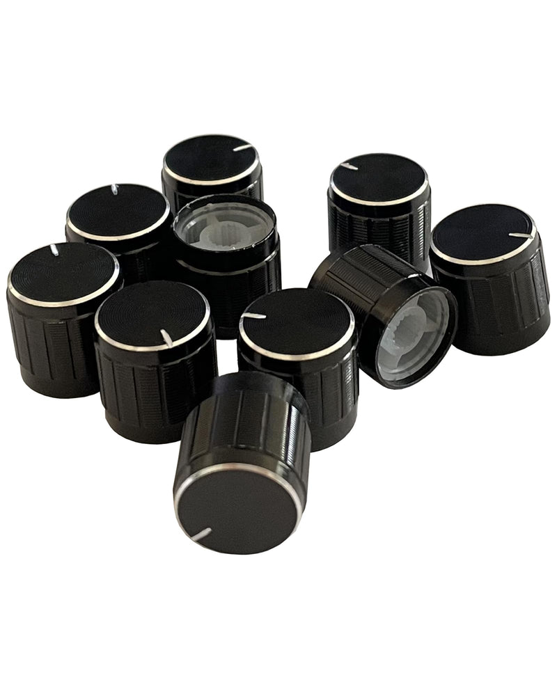Floor Lamp Dimmer Switch Knob Control - 10pcs 6mm Rotary Switch Knob Replacement - 17x17mm Black 17*17mm