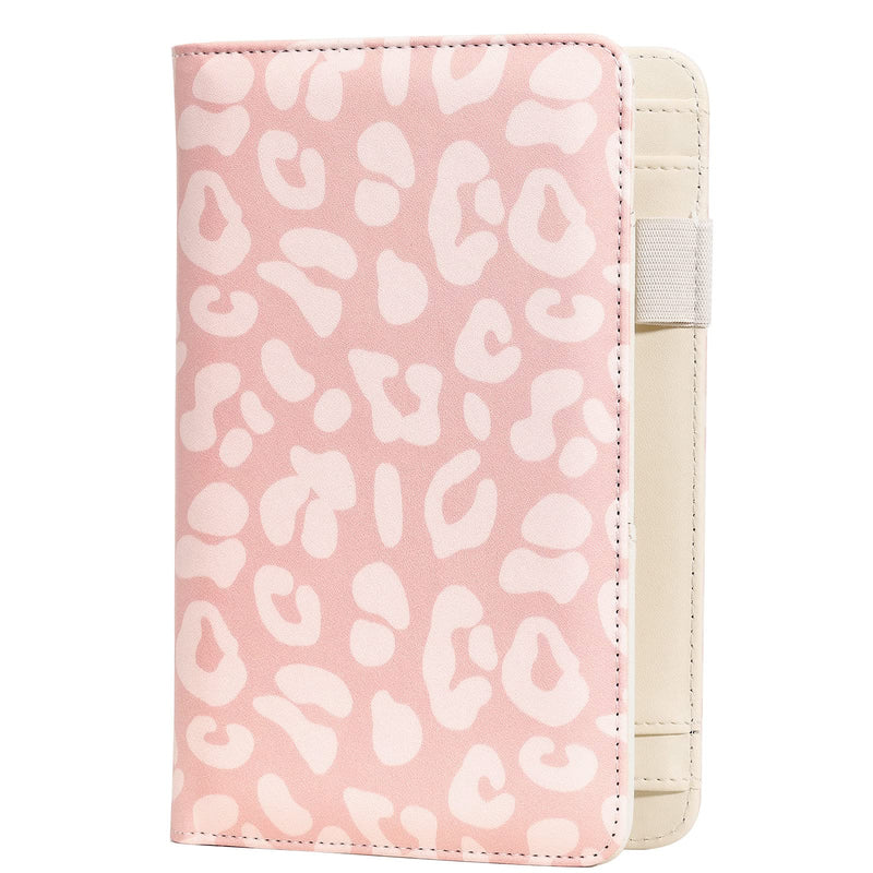 Server Book, Waitress Book, Server Books for Waitress/Waiter with Zipper Pocket Waitress Book Organizer Checkbook Leopard Pattern 8x5 Inch Pink Leopard