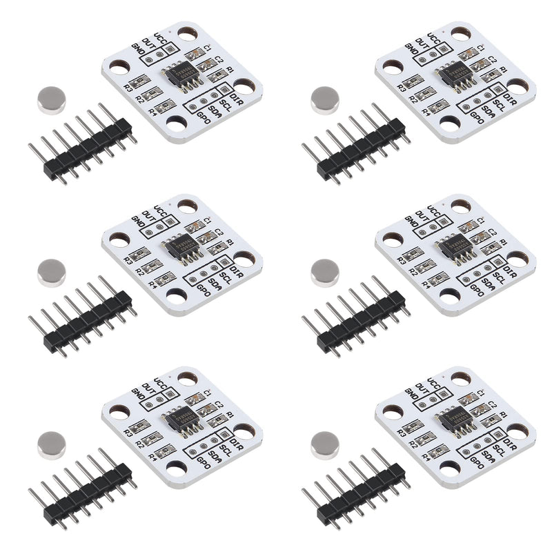 Alinan 6pcs AS5600 Magnetic Encoder 12bit 3.3V High Precision Magnetic Induction Angle Measurement Sensor Module
