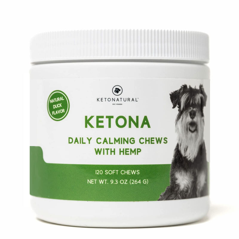 Ketona Daily Calming Chews with Hemp for Dogs, Natural Duck Flavor, Healthy Chewable Supplements That Promote Calming and Relaxation, Natural and Organic Ingredients – 120 Count - PawsPlanet Australia