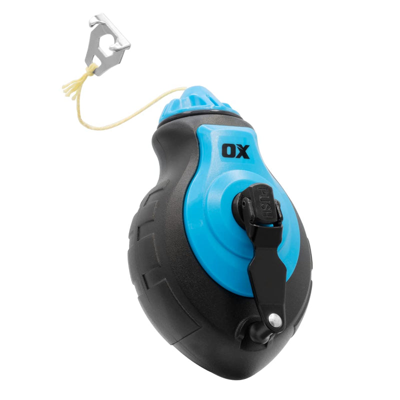 OX Tools Pro Aluminum Body Chalk Reel 6x Gear with Kevlar Reinforced Line | Strong Thick Bold Chalk Line | Chalk Line Tool | Chalk Box | KEVLAR line - NewNest Australia