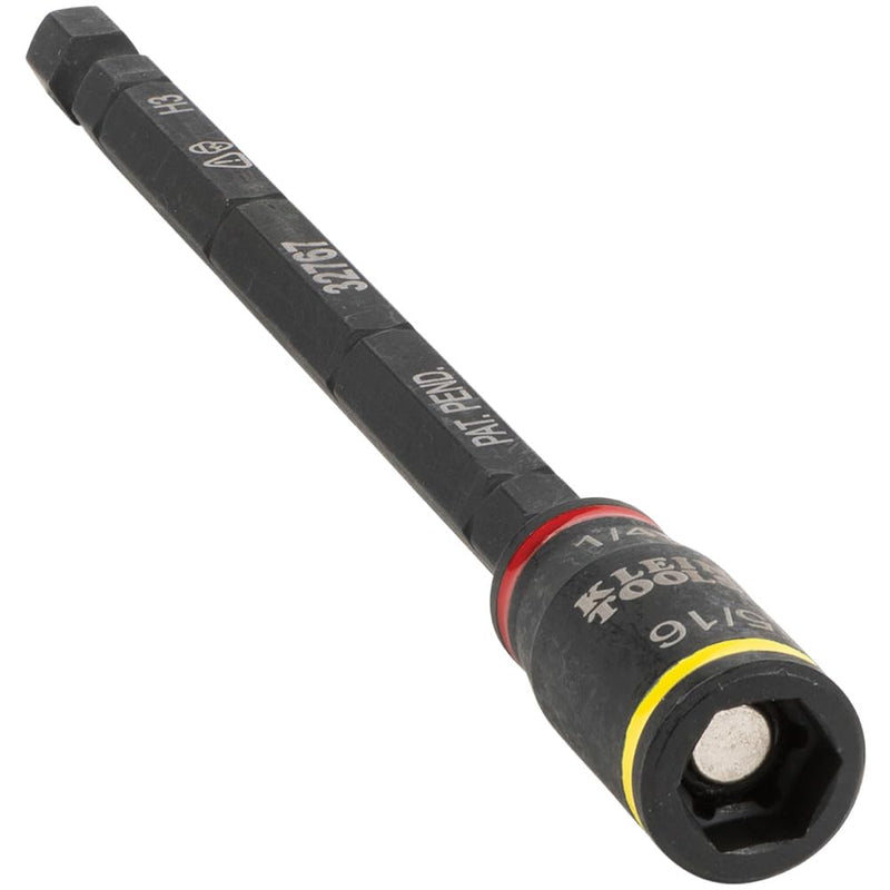 Klein Tools 32767 Impact Driver, SAE 3-in-1 Impact Socket and Bit Holder, Flip Socket with 1/4-Inch and 5/16-Inch Hex Drivers, 5-Inch Length 1 Count (Pack of 1) fastener drive bit