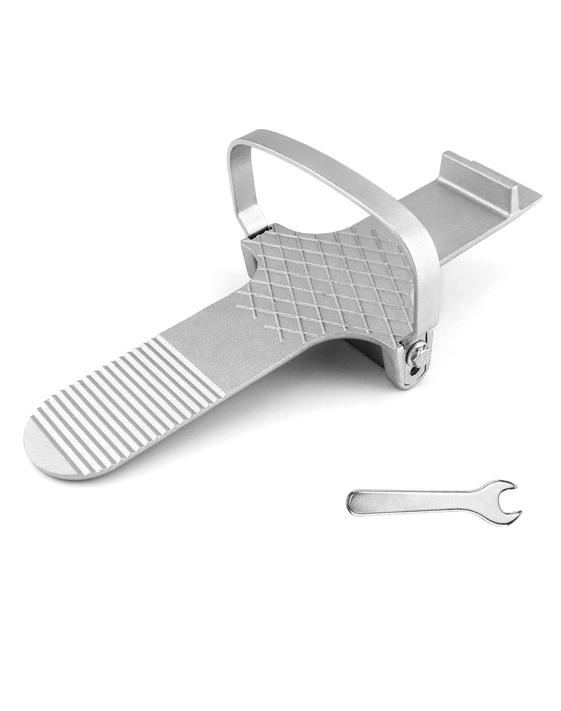 QWORK Foot Panel Lifter, Aluminum Alloy Door Lifter Tool, for Drywall Install, Hinge Installation, Plywood Lifting Tool for Glass, Ceramic Tile, Silver 1 Pack