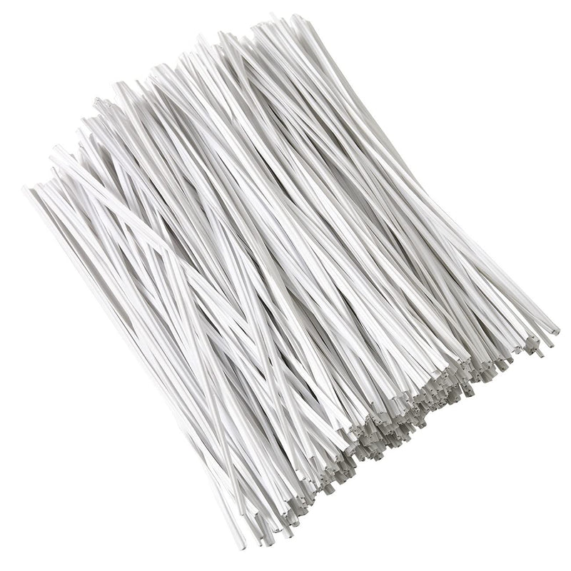 300 pcs 5 inch Plastic White Twist Ties, Cable Ties, for Bags, Gardening Tools