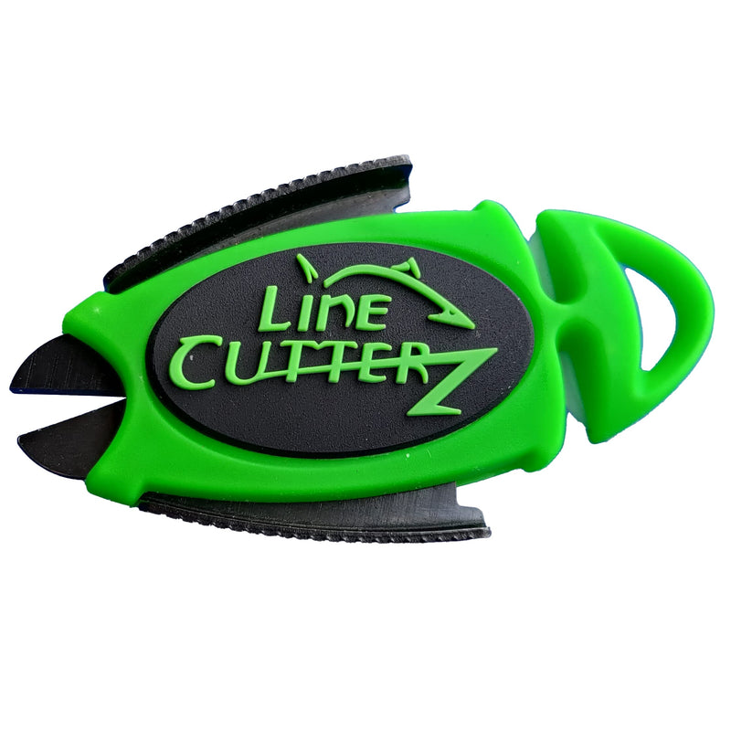 LINE CUTTERZ Patented Dual Hybrid Ceramic Cutter + Stainless Steel Micro Scissors Fishing Line Cutter Green