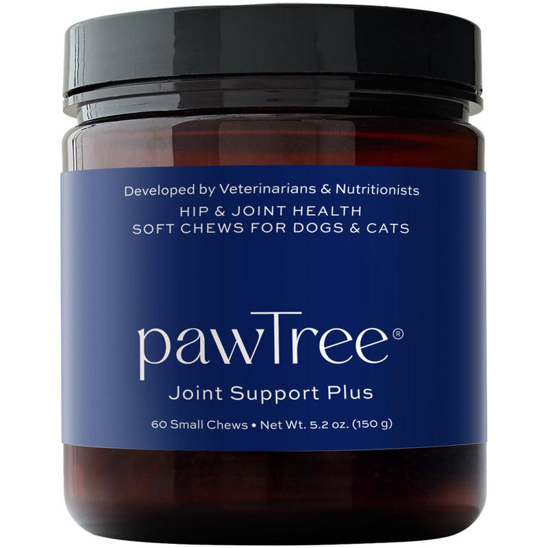 pawTree Joint & Hip Support Supplement for Dogs & Cats with Glucosamine, Chondroitin, MSM, Tumeric & Green Lipped Mussels - Vitamins & Health Essentials - All-Natural Mobility Soft Chews Small Dogs - PawsPlanet Australia