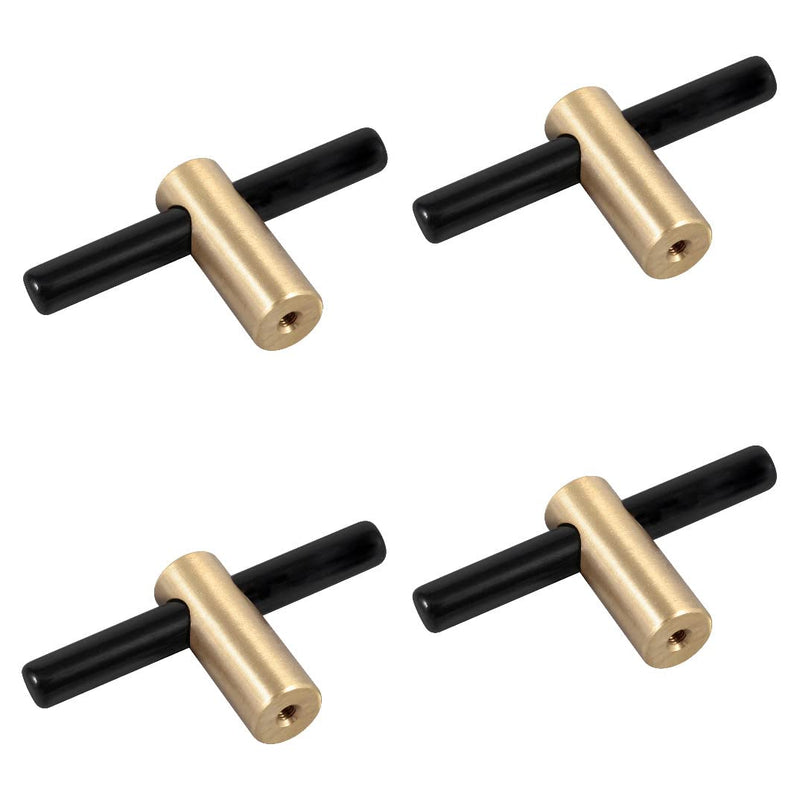 Rockcloud 4 Pcs Green Aventurine Crystal Stone T Bar Knobs with Screws | Kitchen Cabinet Hardware Pulls Handles, for Drawer Closet Cupboard Dresser, Home Decor Black