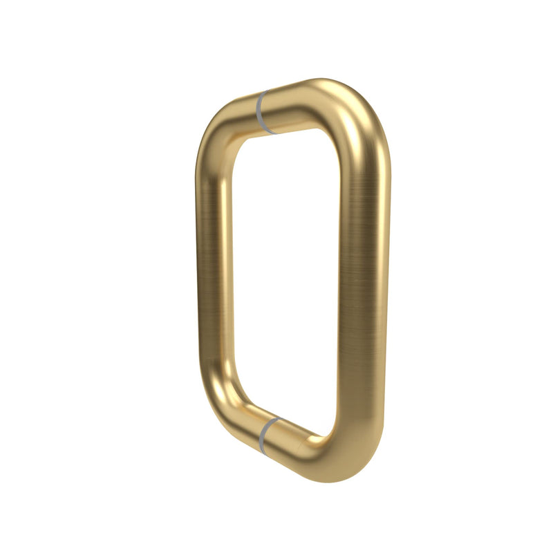 CKB 6" Shower Door Pull Back to Back Handle Compatible with 1/4" to 1/2" Thickness Glass for Frameless Shower Doors, Gold Plated with 304 Stainless Steel 6"(Hole to Hole) Brushed Deep Gold