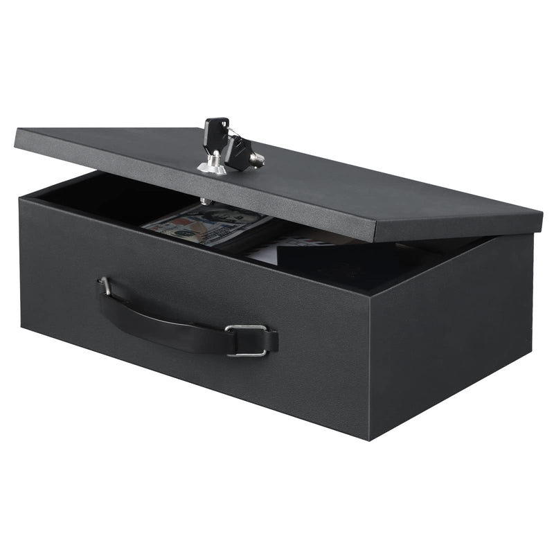 xydled Fire Resistant Safe Fire Safe Box with Key Lock for Home Office Security Storage for Valuables Documents,12.8 x 8.5 x 4.5 Inch,Black Large Black